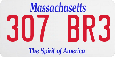 MA license plate 307BR3