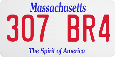 MA license plate 307BR4