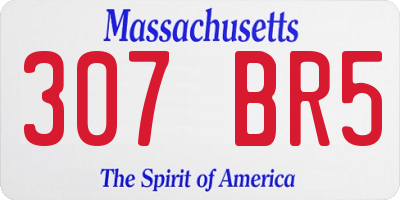 MA license plate 307BR5