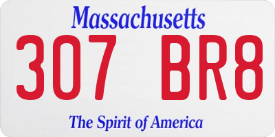 MA license plate 307BR8
