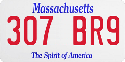 MA license plate 307BR9