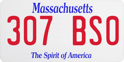 MA license plate 307BS0
