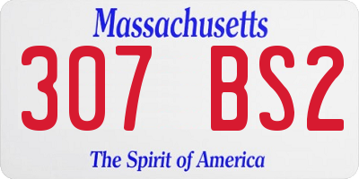 MA license plate 307BS2