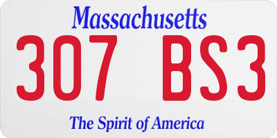 MA license plate 307BS3