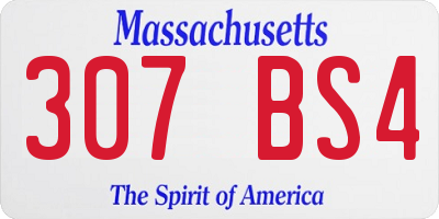 MA license plate 307BS4