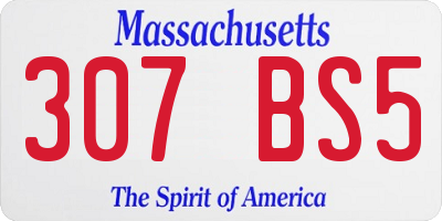MA license plate 307BS5