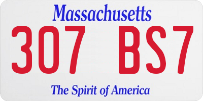 MA license plate 307BS7