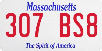 MA license plate 307BS8