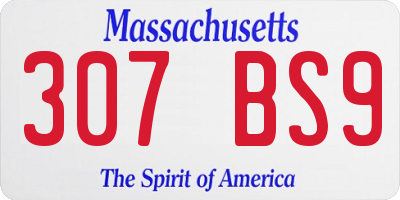 MA license plate 307BS9