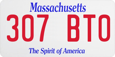 MA license plate 307BT0