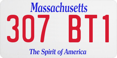 MA license plate 307BT1