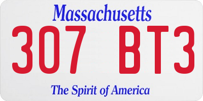 MA license plate 307BT3