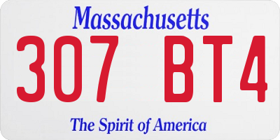 MA license plate 307BT4