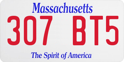 MA license plate 307BT5
