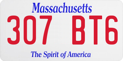 MA license plate 307BT6