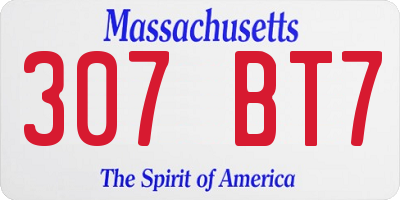 MA license plate 307BT7