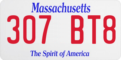 MA license plate 307BT8