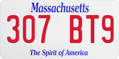 MA license plate 307BT9