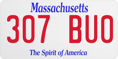 MA license plate 307BU0