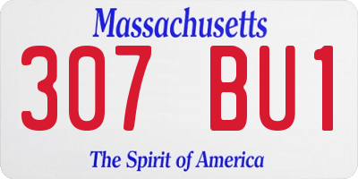 MA license plate 307BU1