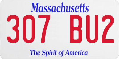 MA license plate 307BU2