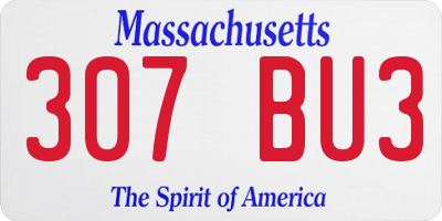 MA license plate 307BU3