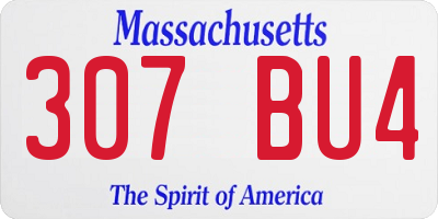 MA license plate 307BU4