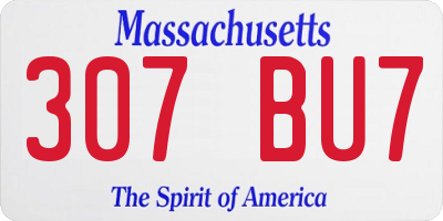 MA license plate 307BU7
