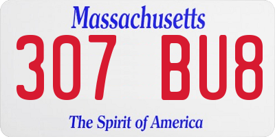MA license plate 307BU8