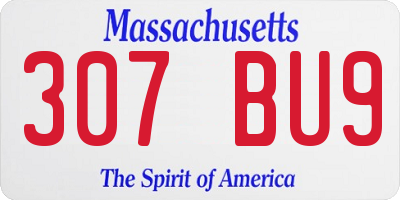 MA license plate 307BU9