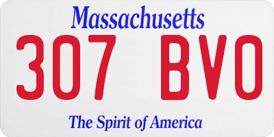 MA license plate 307BV0