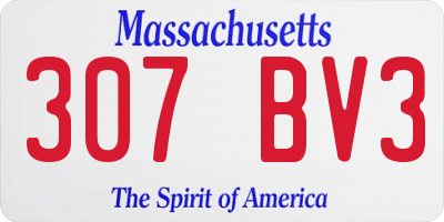 MA license plate 307BV3
