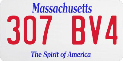 MA license plate 307BV4