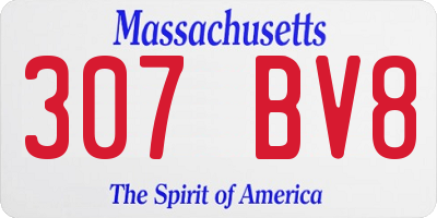 MA license plate 307BV8
