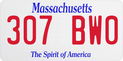 MA license plate 307BW0