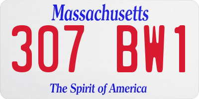 MA license plate 307BW1