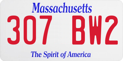 MA license plate 307BW2