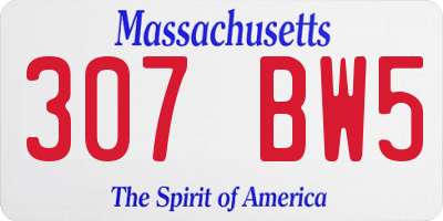 MA license plate 307BW5