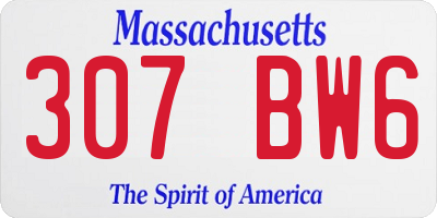 MA license plate 307BW6
