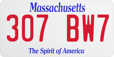 MA license plate 307BW7