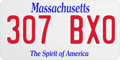 MA license plate 307BX0