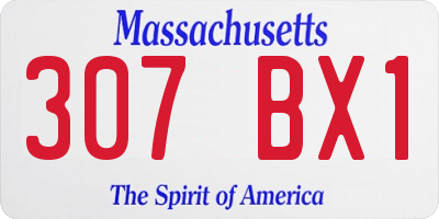 MA license plate 307BX1