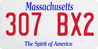 MA license plate 307BX2