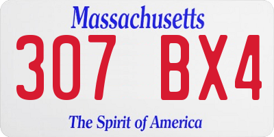 MA license plate 307BX4