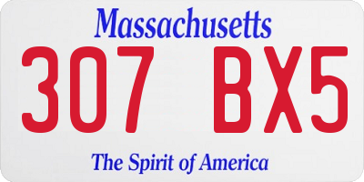 MA license plate 307BX5