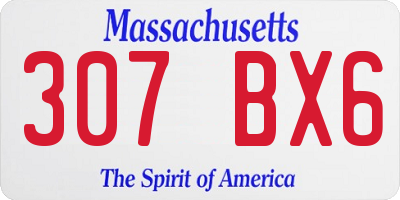 MA license plate 307BX6