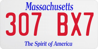 MA license plate 307BX7