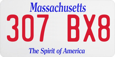 MA license plate 307BX8