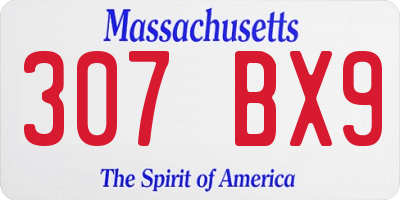 MA license plate 307BX9