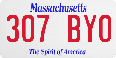 MA license plate 307BY0